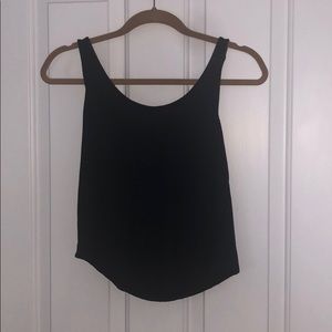 Black tank top with crisscross back